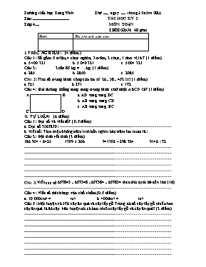 Bộ đề thi học kỳ I Khối 4 - Năm học 2011-2012 - Trường TH Long Vĩnh